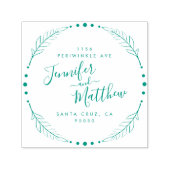 Rustikale kalligraphische Wreath Wedding-Rücksende Permastempel (Design)