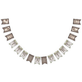 Rustikale Kaninchenbraun und weiße Babydusche Wimpelkette