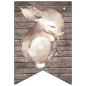 Rustikale Kaninchenbraun und weiße Babydusche Wimpelkette (Erste Fahne)