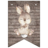 Rustikale Kaninchenbraun und weiße Babydusche Wimpelkette (Dritte Fahne)