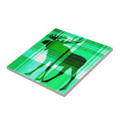 Rustikale, kariert-grüne Elchwand Fliese (Seite)