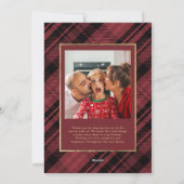 Rustikale Kariert Red Gold Frohe Weihnachten 2 Fot (Rückseite)