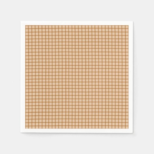 Rustikale Karierte Braune Papier Serviette | Lässi (Vorderseite)