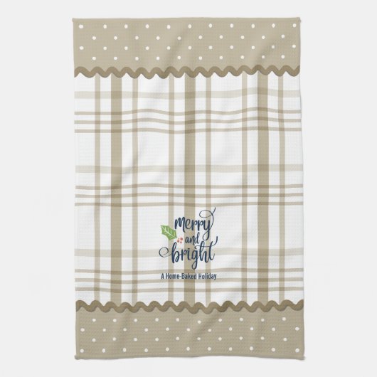 Rustikale Karierte Fröhlichkeit und helle Weihnach Geschirrtuch (Vertikal)