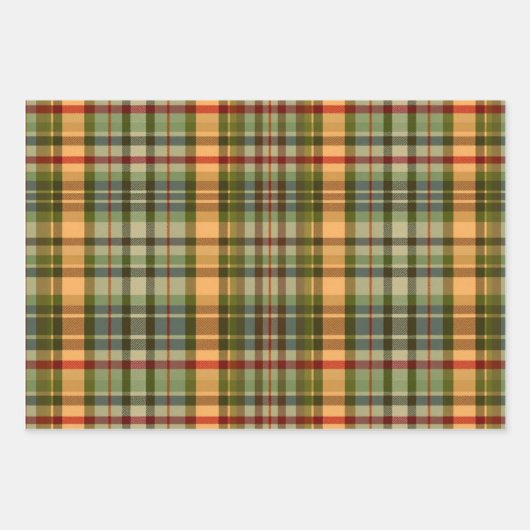 Rustikale Karierte Geschenktasten Geschenkpapier Set (Vorderseite 3)