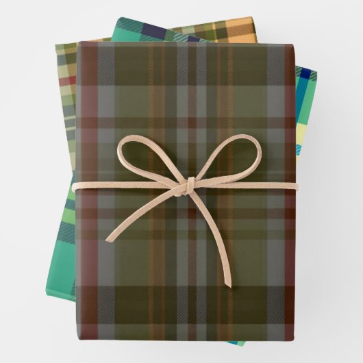 Rustikale Karierte Geschenktasten Geschenkpapier Set (Beispiel)