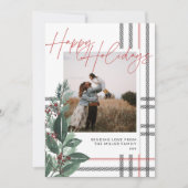 Rustikale Karierte Grünanlage Weihnachten (Vorderseite)