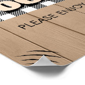 Rustikale Karierte Lumberjack Babydusche Poster (Ecke)