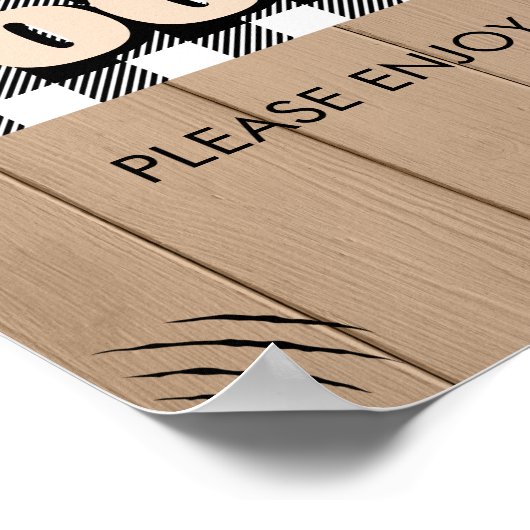 Rustikale Karierte Lumberjack Babydusche Poster (Ecke)