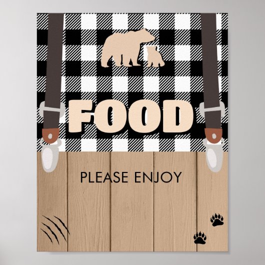 Rustikale Karierte Lumberjack Babydusche Poster (Vorne)