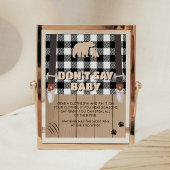 Rustikale Karierte Lumberjack Babydusche Say Baby  Poster