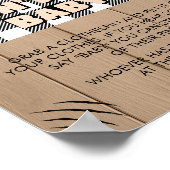 Rustikale Karierte Lumberjack Babydusche Say Baby Poster (Ecke)