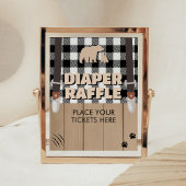 Rustikale Karierte Lumberjack Babydusche Windelwin Poster