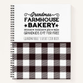 Rustikale Karierte Oma's Farmhouse Bäckerei Rezept Notizblock (Vorderseite)
