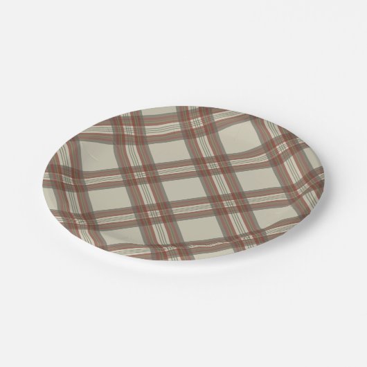 Rustikale Karierte Paper-Teller Pappteller (Schrägansicht)