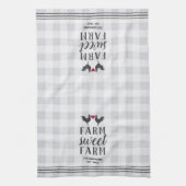 Rustikale, Karierte, Personalisierte Landwirtschaf Geschirrtuch (Vertikal)