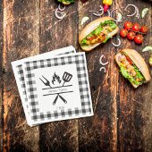 Rustikale Karierte Probe Abendessen Zeitung Napkin Serviette