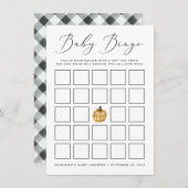 Rustikale Karierte Pumpkin Baby Dusche Bingo Card (Vorne/Hinten)
