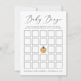 Rustikale Karierte Pumpkin Baby Dusche Bingo Card