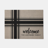 Rustikale karierte Streifen kundenspezifisches Fußmatte (Vorderseite)