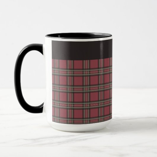 Rustikale Karierte Tasse in Rot und Schwarz (Links)