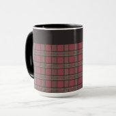 Rustikale Karierte Tasse in Rot und Schwarz (Vorderseite Links)