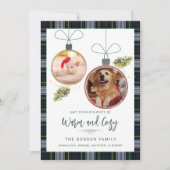 Rustikale Karierte Weihnachten 2 Haustiere Fotos T (Vorderseite)