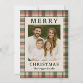 Rustikale Karierte Weihnachtsfotokarte Feiertagskarte (Vorderseite)