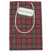 Rustikale Karierte Weihnachtsgeschenktasche Mittlere Geschenktüte (Vorderseite)