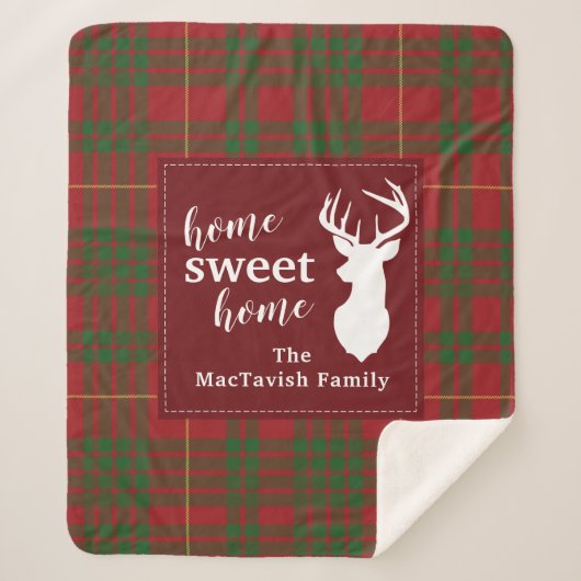 Rustikale Karierte Zuhause Sweet Tartan Sherpadecke (Vorderseite)