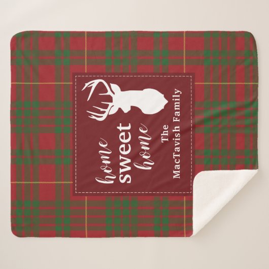 Rustikale Karierte Zuhause Sweet Tartan Sherpadecke (Vorderseite (Horizontal))