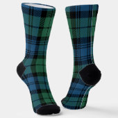 Rustikale Karo Grün Blau Geweih Campbell Tartan Socken (Gewinkelt)