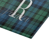 Rustikale Karo-Monogramm Grün Campbell Tartan Schneidebrett (Ecke)