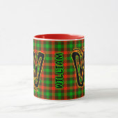 Rustikale Karo Monogramm Vintage-Kaffeetasse Tasse (Zentrum)