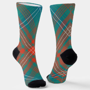 Rustikale Karo Orange Türkis Wilson Tartan Socken