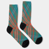 Rustikale Karo Orange Türkis Wilson Tartan Socken (Rechts)
