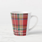 Rustikale Karo Personalized Script Weihnachten Milchtasse (Rechts)