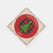 Rustikale Karo-Schneeflocke Serviette (Ecke)
