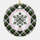 Rustikale Karos aus dem Grünen Tartan Keramik Ornament (Hinten)