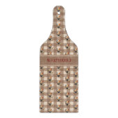 Rustikale Karos Hühnermonogramm | Name Schneidebrett (Vorderseite)