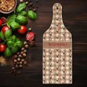 Rustikale Karos Hühnermonogramm | Name Schneidebrett