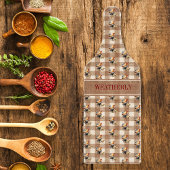 Rustikale Karos Hühnermonogramm | Name Schneidebrett