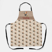 Rustikale Karos Hühnermonogramm | Name Schürze (Vorderseite)