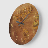 Rustikale Karte der amerikanischen Kontinentaluhr Große Wanduhr (Winkel)