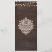 Rustikale Karte mit hölzerner Zeichenkette (Rückseite)