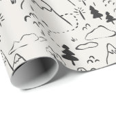 Rustikale Karte Schneeberg Pinienwälder Geschenkpapier (Rolleneckpunkt)