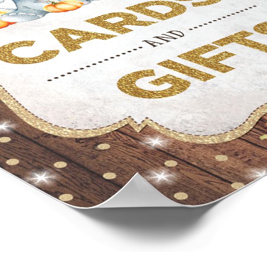 Rustikale Karten und Geschenke Pumpkin Elephant Ba Poster (Ecke)