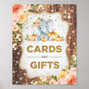 Rustikale Karten und Geschenke Pumpkin Elephant Ba Poster