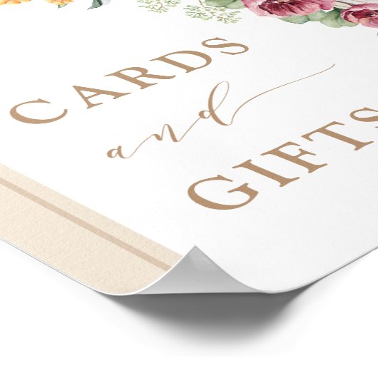 Rustikale Karten und Geschenke Tropisches Boho Blu Poster (Ecke)