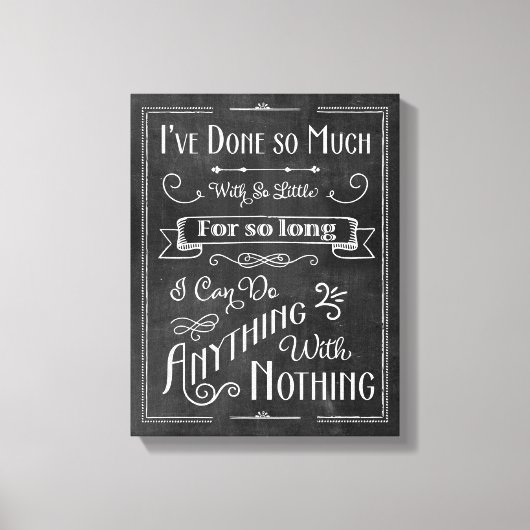 Rustikale Karton-Typografie Lebensbestätigung Leinwanddruck (Vorderseite)